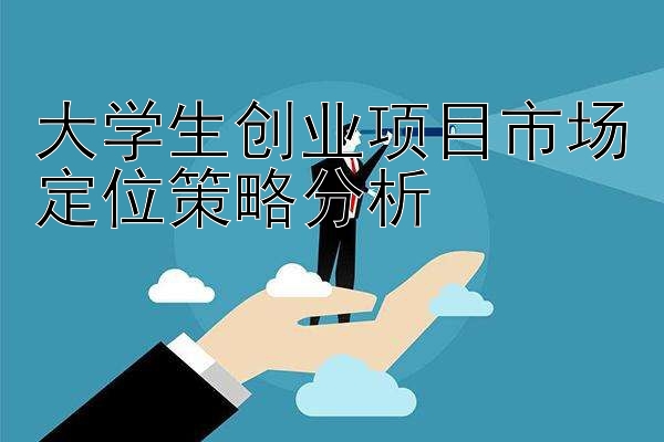 大学生创业项目市场定位策略分析