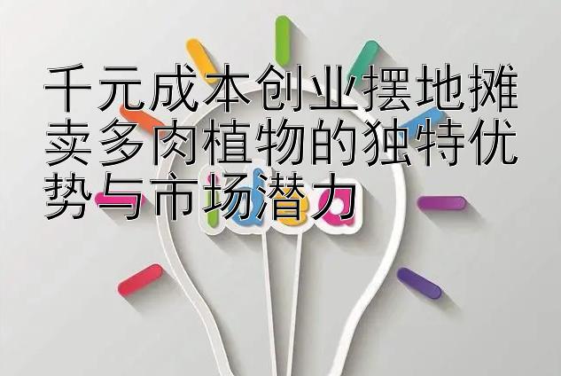 千元成本创业摆地摊卖多肉植物的独特优势与市场潜力