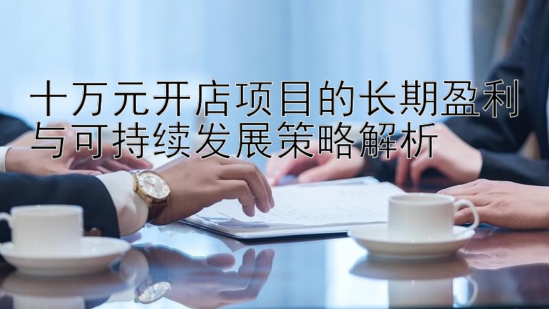 十万元开店项目的长期盈利与可持续发展策略解析